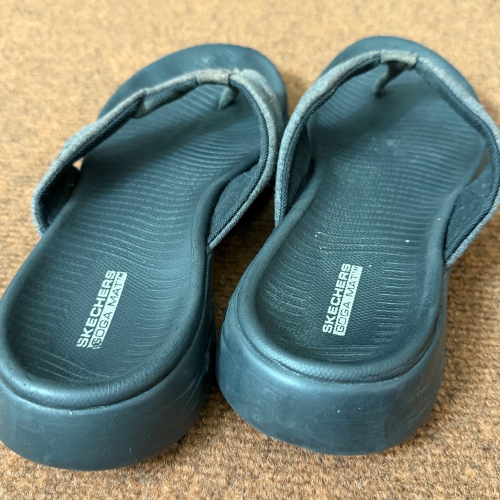 Skechers On-the-GO 600 Goga Mat Thong Sandals Black Grey 140150S Womens 7 - Picture 11 of 16